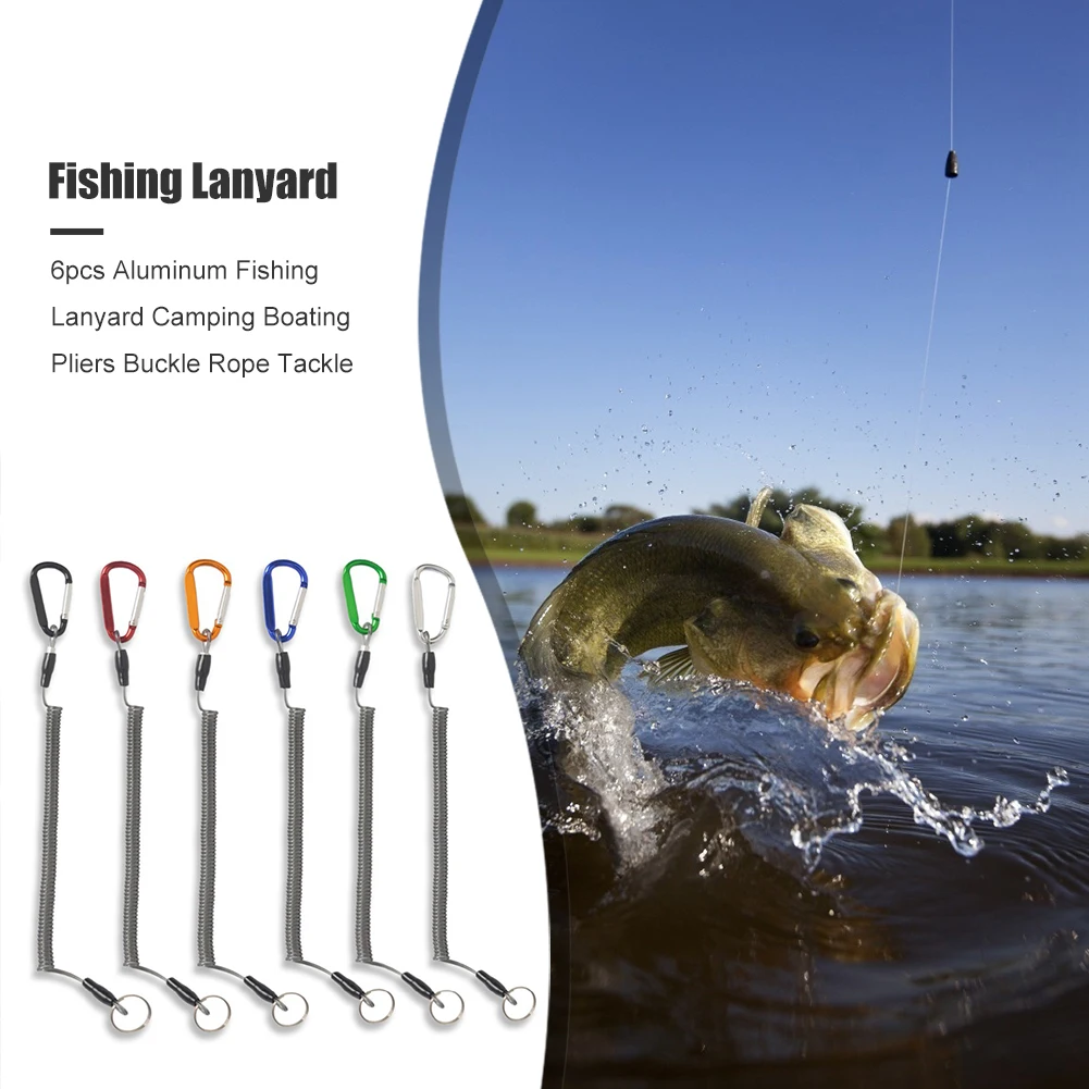 

6 шт. алюминиевый рыболовный шнурок для кемпинга, весенние плоскогубцы для лодки, пряжка, веревка для рыбалки, инструменты для рыбалки, рыбол...