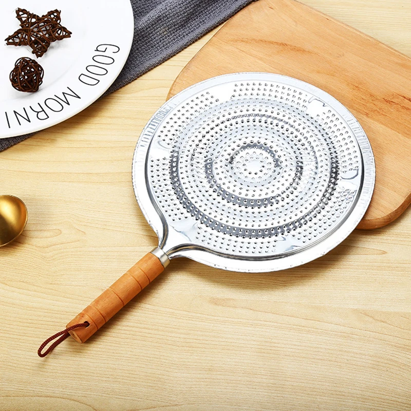 

Metal 21cm Cook Ring Heat Insulating Mats Kitchen Utensils Wooden Handle Stove Pan Gas/Electric/Induction Cooker Heat Diffuser