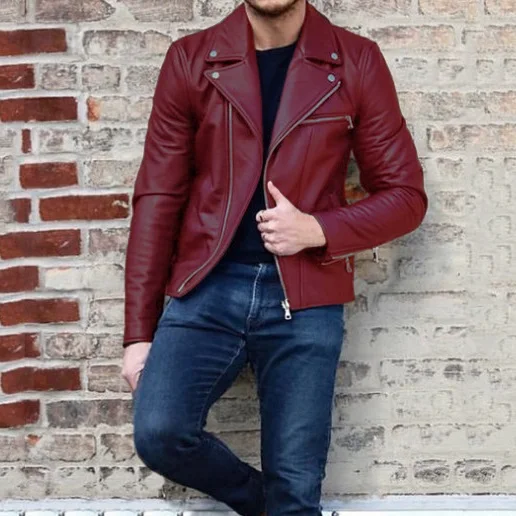 Куртка-бомбер мужская из натуральной овечьей кожи весна 2022 | Мужская одежда