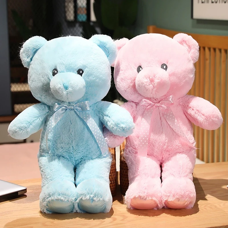 

Cartoon Lovely Colorful Plush Animals Bear With Knot-bow Toys Super Soft Stuffed Bear Dolls Fluffy Teddy Bear Peluche Nice Gift