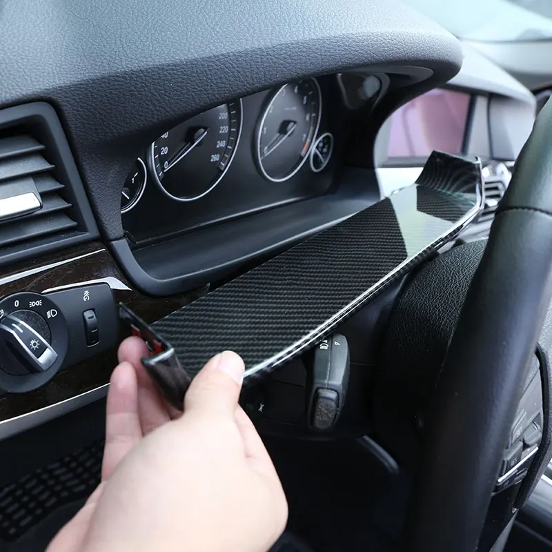 

For BMW 5 Series F10 2011-2017 ABS Silver/Carbon fiber Car Dashboard Display Frame cover Trim sticker Car Accessories （LHD RHD)