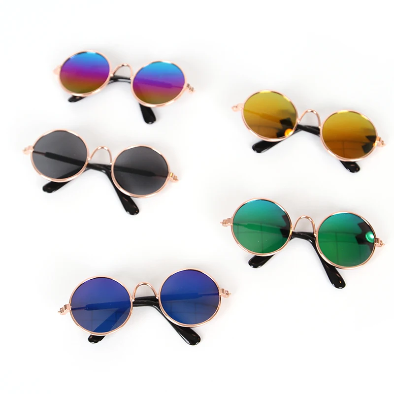 

Круглые Солнцезащитные очки для питомцев, Винтажные Солнцезащитные очки для отражения кошек, реквизит для фото питомцев, аксессуары для глаз, очки для маленьких собак и кошек