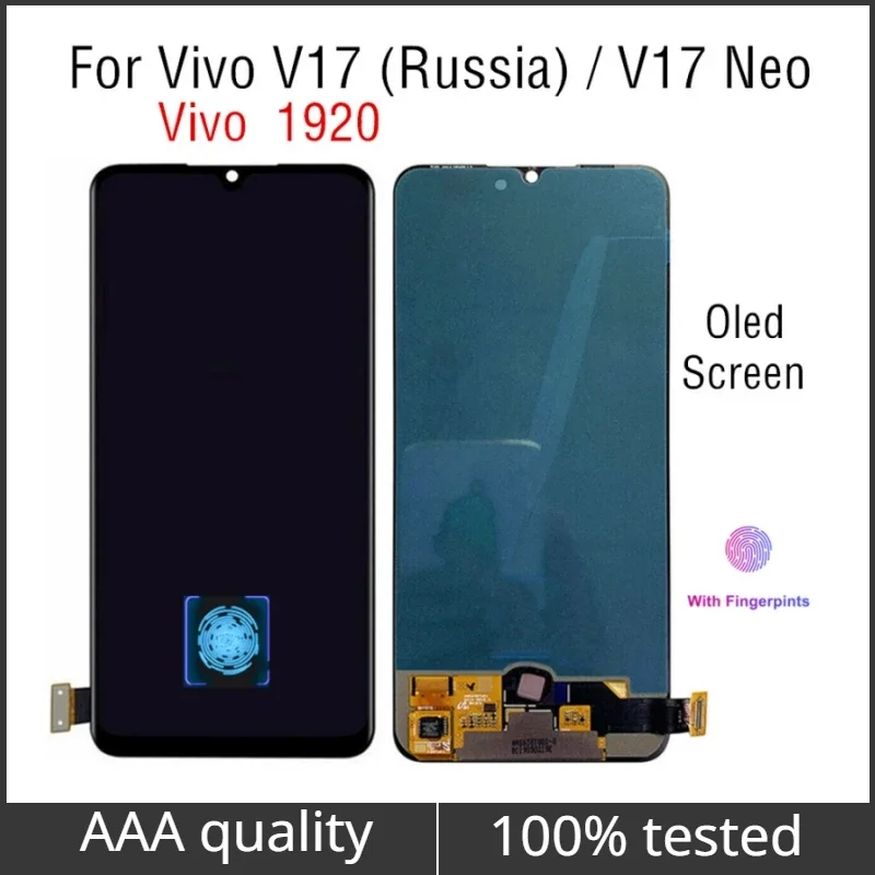 

6,38 дюймовый OLED ЖК-дисплей для VIVO V17, Версия 1920 для России, ЖК-дисплей кодирующий преобразователь сенсорного экрана в сборе, замена для VIVO V17 Neo LCD