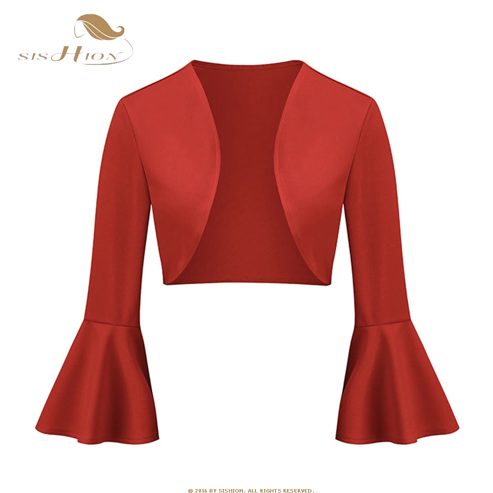 

Повседневное винтажное осеннее пальто с расклешенными рукавами и открытой передней частью для женщин, новинка 2023, однотонная верхняя одежда, Женская куртка, SR1382