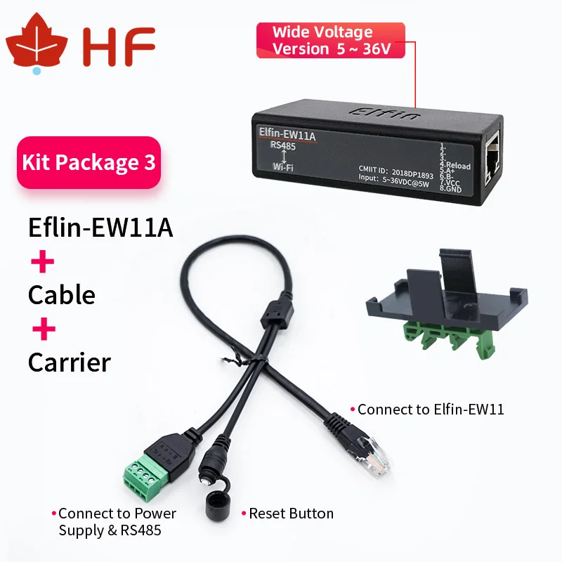 Сервер Elfin-EW11 с последовательным портом RS485 на WiFi поддержка TCP/IP Telnet Modbus TCP протокол