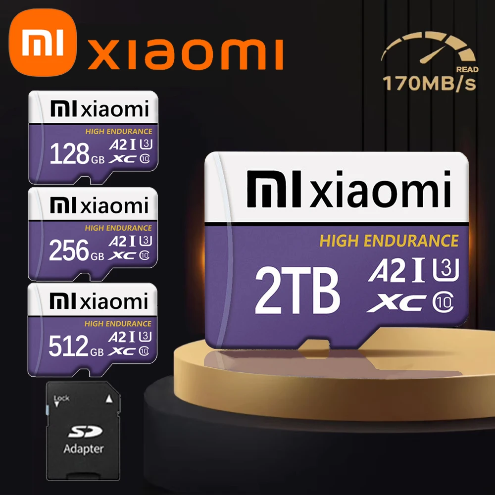 Xiaomi Micro TF/SD Card High Speed 2TB 1TB Memory 128GB tarjeta micro TF SD 256GB UHS-I U3 A2 For Lenovo Huawei