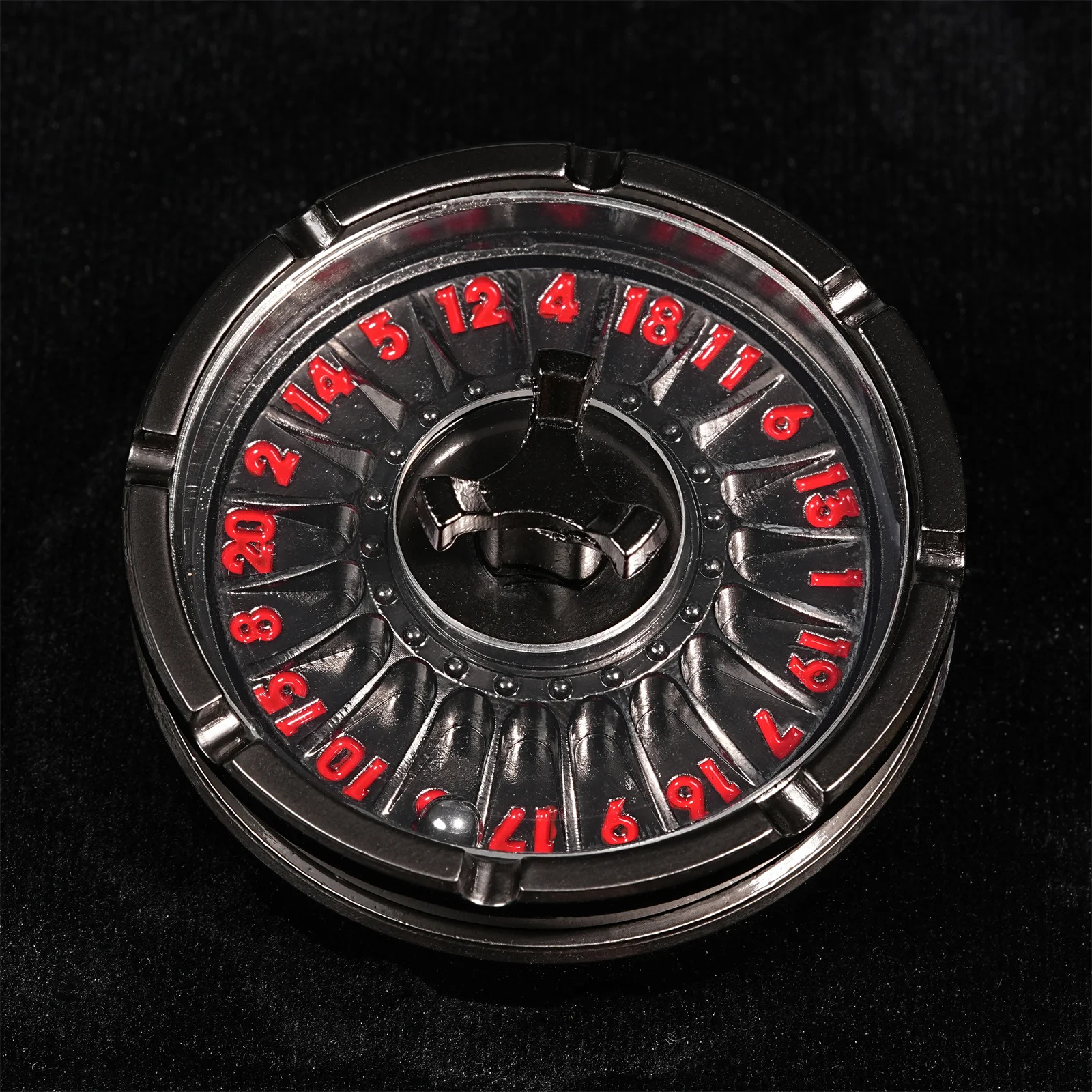 Фото DND Dice D20 Черный Красный Fingertip Spinning Wheel Dice D&D Настольная игра Dungeons Dragons TRPG Многогранные цифровые игральные кости Настольная игра №2