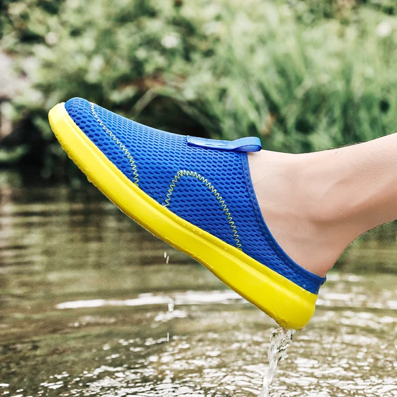 

Men Big Size 39-48 Summer Outdoor Water Sandals Half Drag Walking Sandals for Men Ultra Light Male Beach Water Shoes River