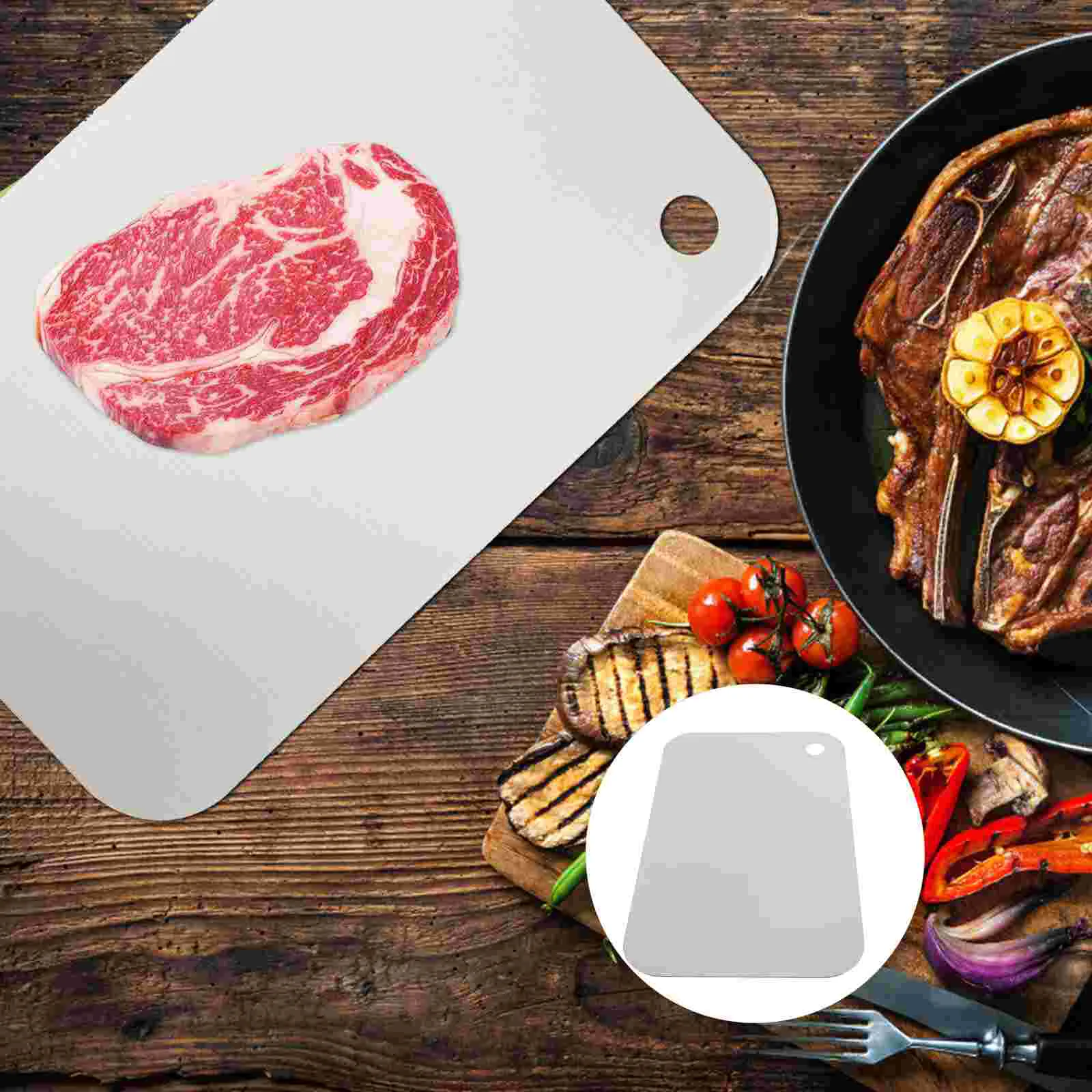 

Board Cutting Chopping Block Kitchen Steel Stainless Fruit Boards Metal Butcher Modern Square Cooking Mats Large Nonstick Duty