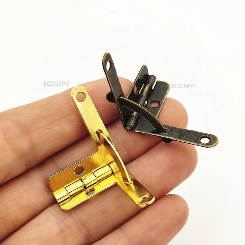 

Antique Furniture Hinges Support Frame 90 Degree Angle Spring small Hinge Jewelry Wine Case Gift box lid fittings hardware