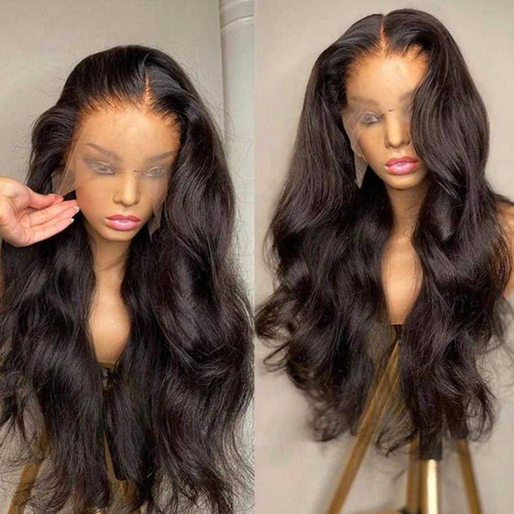 

HD Transparent Body Wave Lace Frontal Wig 13x4 Human Hair Wig Pre-plucked Full Wavy Lace Front Wig for Black Women