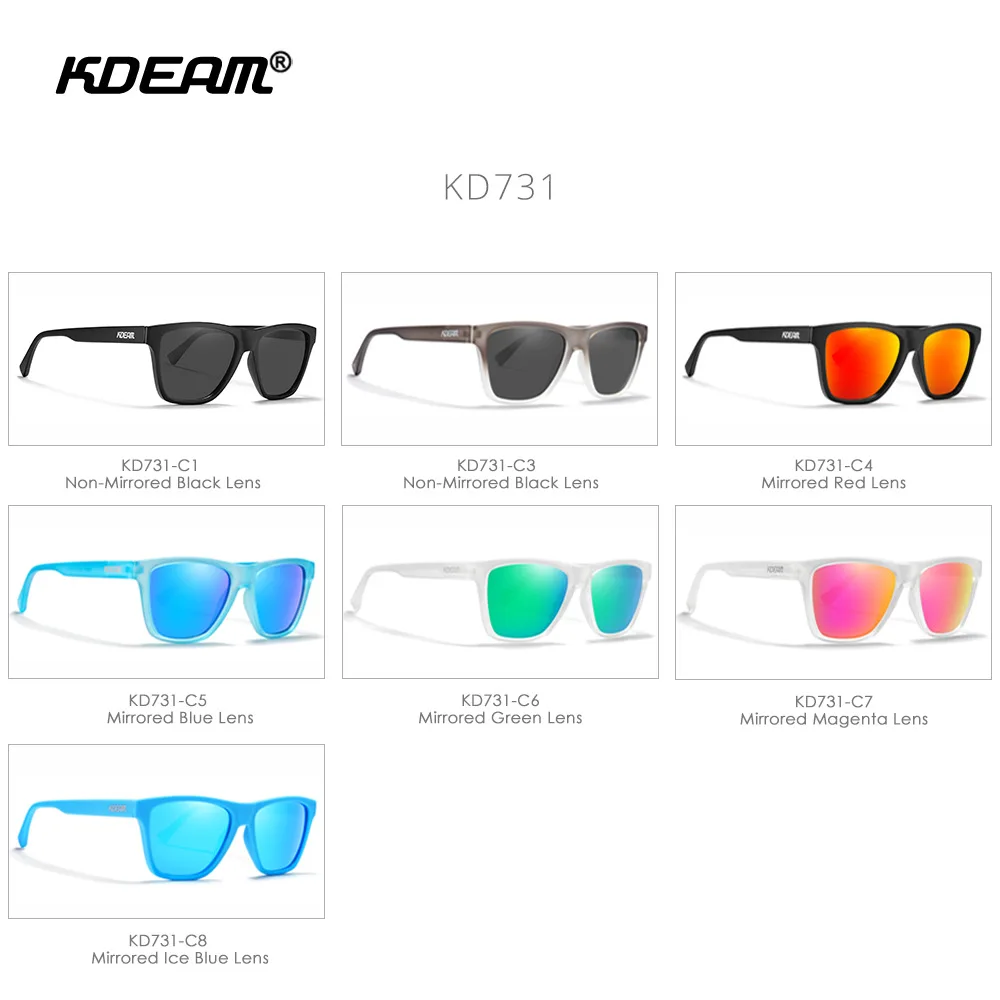 KDEAM новые однотонные повседневные поляризационные солнцезащитные очки TR90