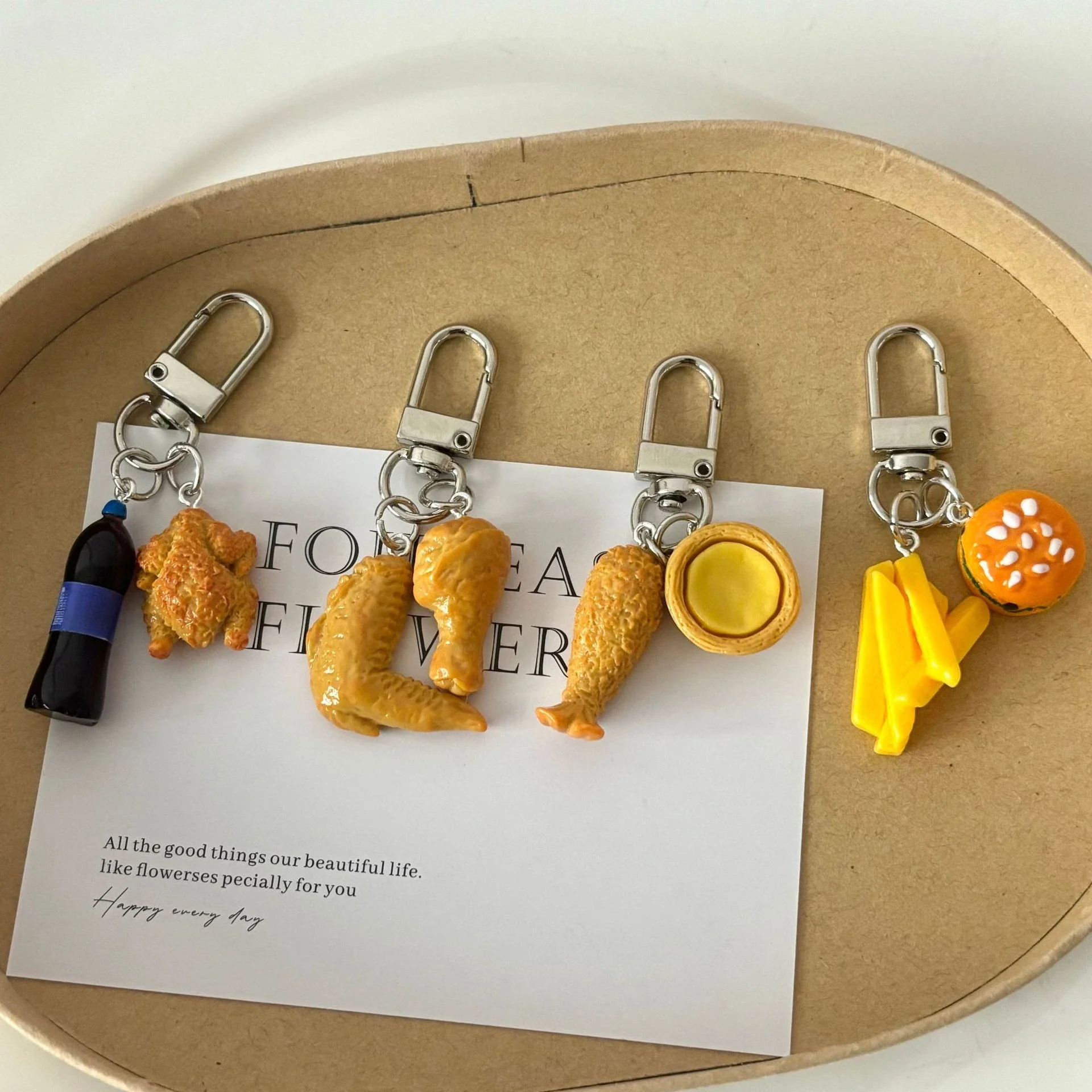 Брелок для автомобиля милый игровой брелок с имитацией еды куриными крыльями фри