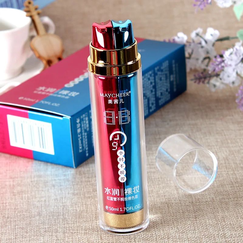 

2 In1 Design Face Makeup Cream Red And Blue Tube Primer BB Cream Moisturizing Facial Make Up Long Lasting Isolation Concealer
