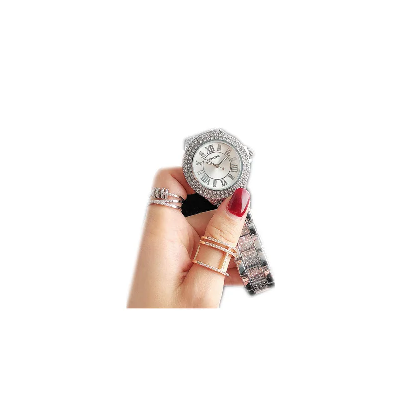 2023 Luxury new stainless steel strap watch with brick stainless steel strap fashion commercial Stone Ying women's watch