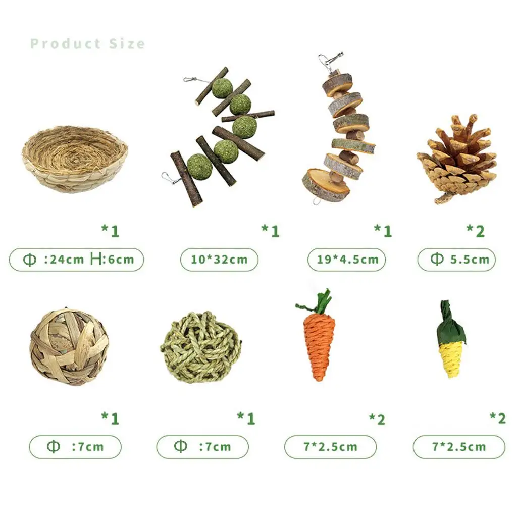 

Wooden Hamster Chew Toys Natural Apple Wood String for Squirrels Chinchilla