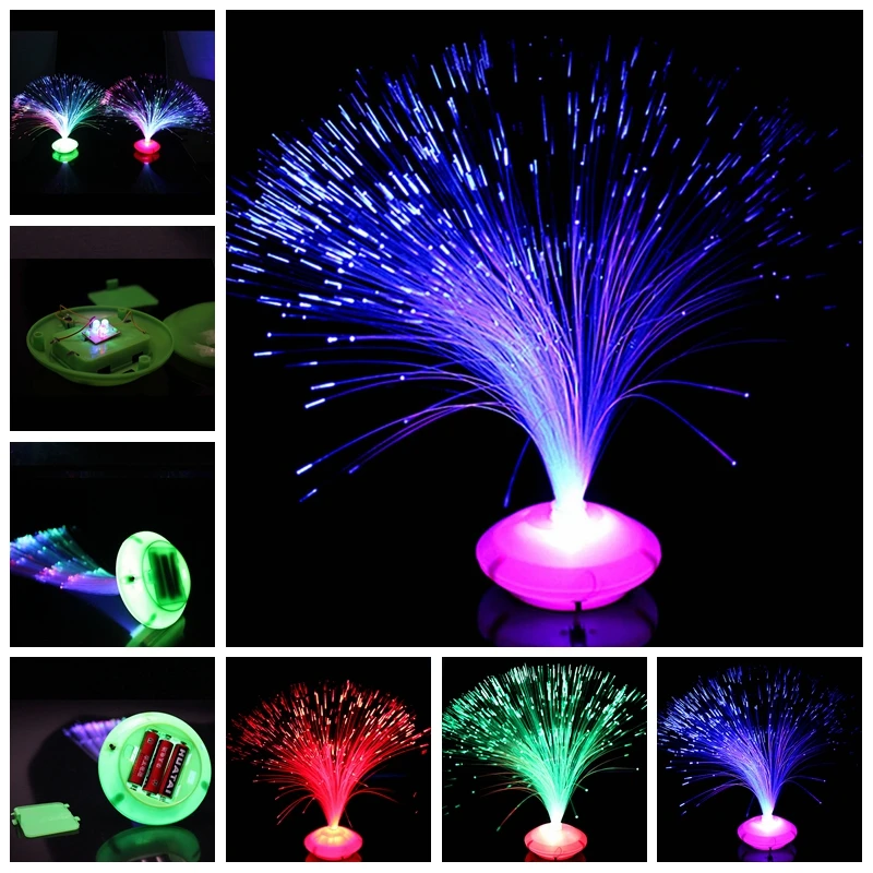 

1/2pcs Color Changing LED Fiber Optic Night Light Lamp Stand Home Decor Colorful Fiber Optic Star Light