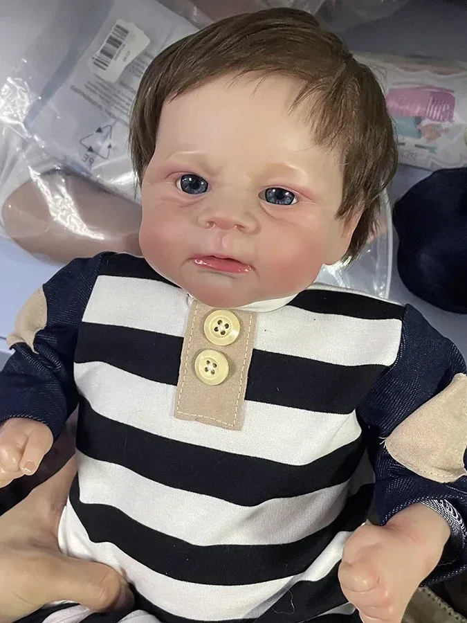 Готовая кукла с уже окрашенным Элайджа 45 см Реалистичная кукла-младенец мягкая