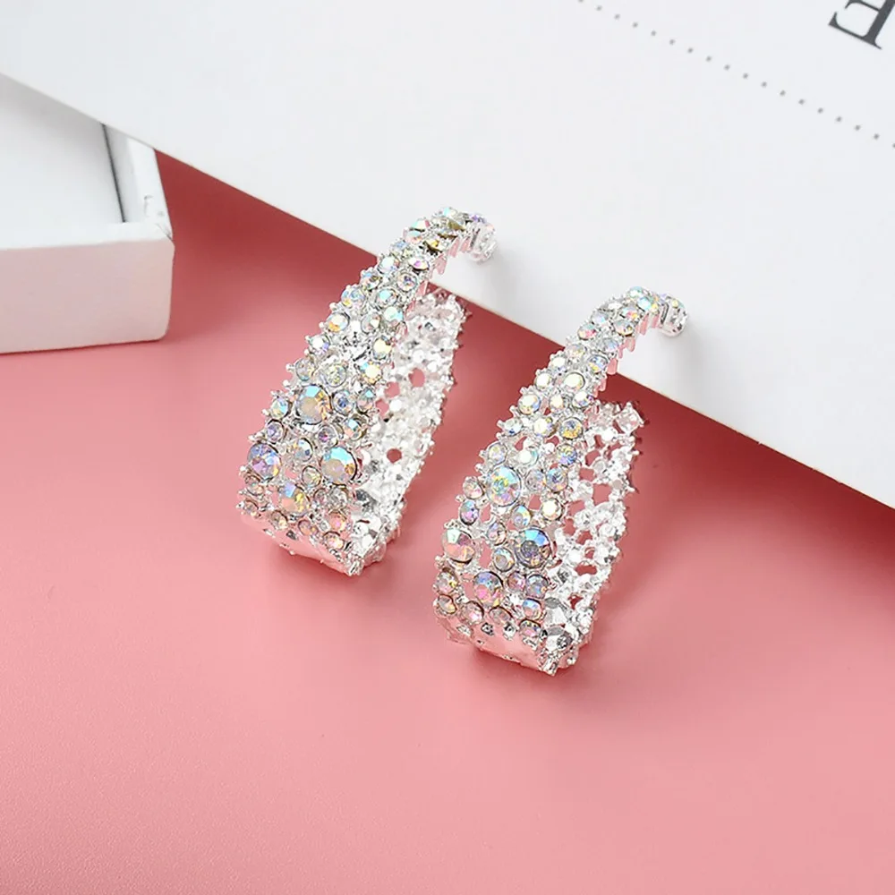 

Beautiful Lightweight Crystal Earrings for Women Sparkly Shiny Rhinestones Pendientes Jewelry Gift серьги