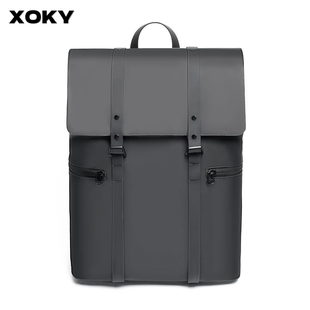 XOKY Czarny skórzany plecak męski Plecak podróżny Casual Daypack Tornister Duży na laptopa Miękka skóra Plecaki biznesowe
