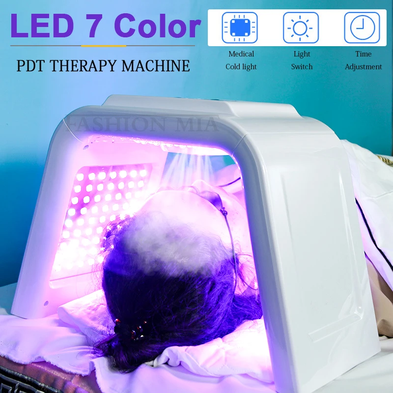 

New 7 Color PDT LED Light Skincare Photodynamic Therapy Beauty Machine Nano Water Spray for Face Tighten Acne Skin Rejuvenation