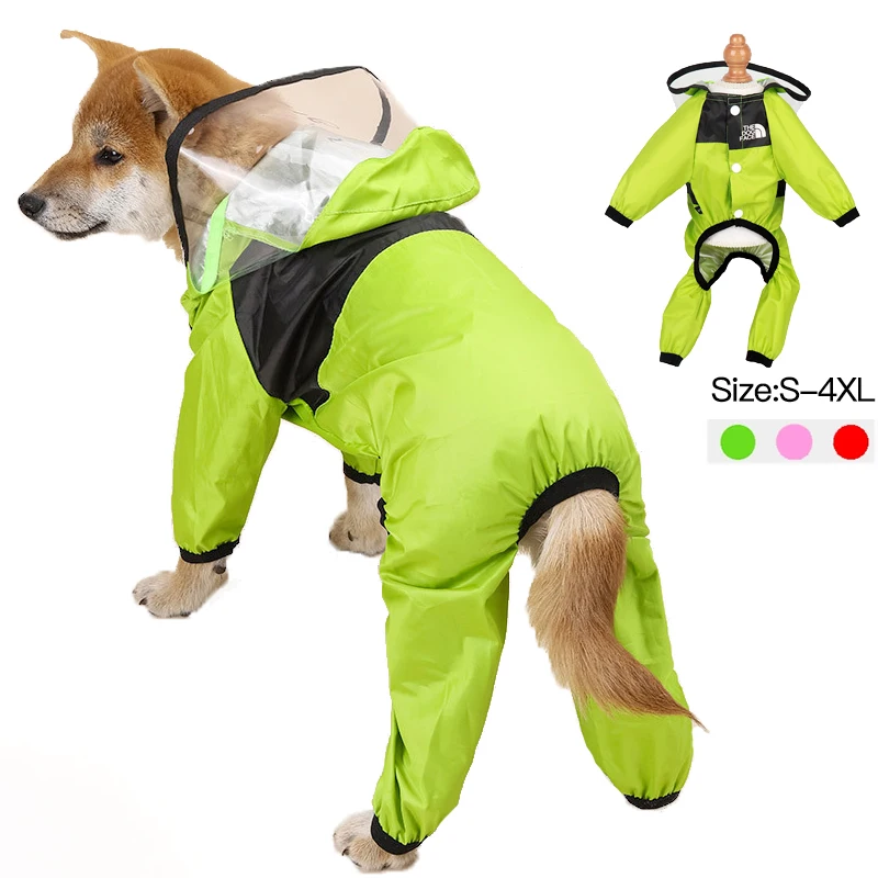 

Pet Dog Raincoat Transparent Hooded Jumpsuit Dogs Waterproof Coat Water Resistant Clothes for Dogs Cats Jacket Pet Supplies