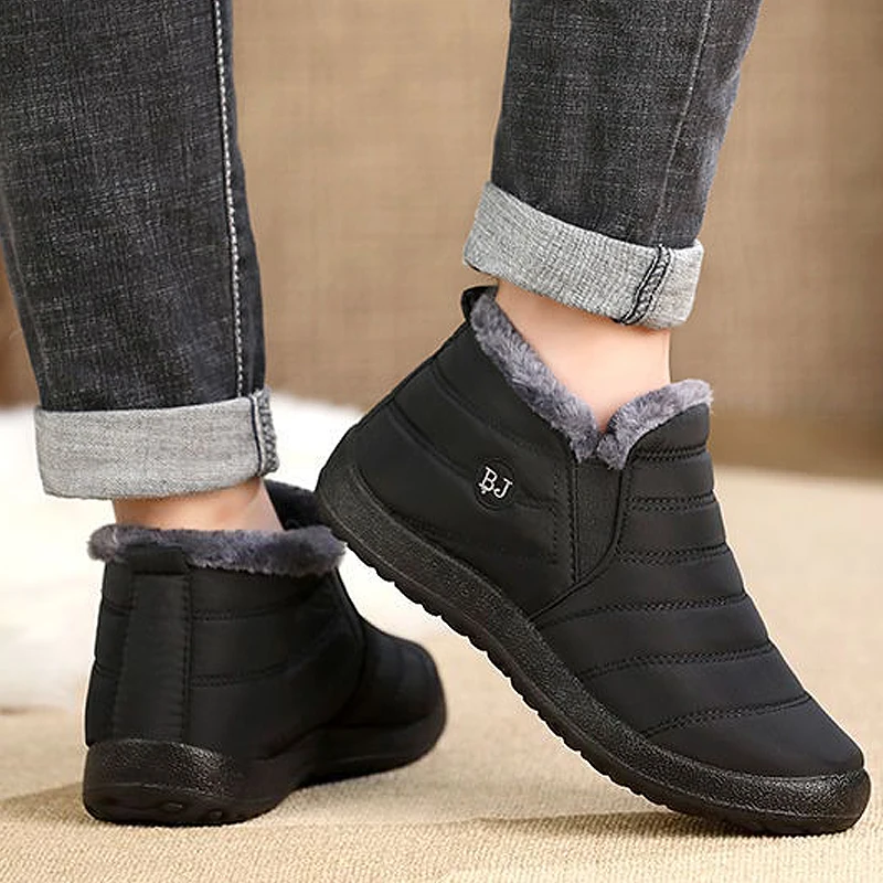 Snow Warm Boots Men Fashion Winter Lightweight Shoes For Couple Waterproof Ankle Footwear Men's Work