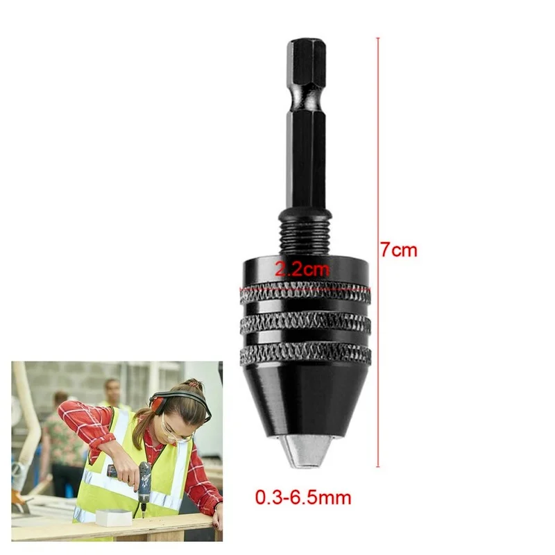 

Mini Keyless Drill Chuck 0.3-8mm Self Tightening Electric Drill Chuck Fixture Hex Shank Quick Change Adapter