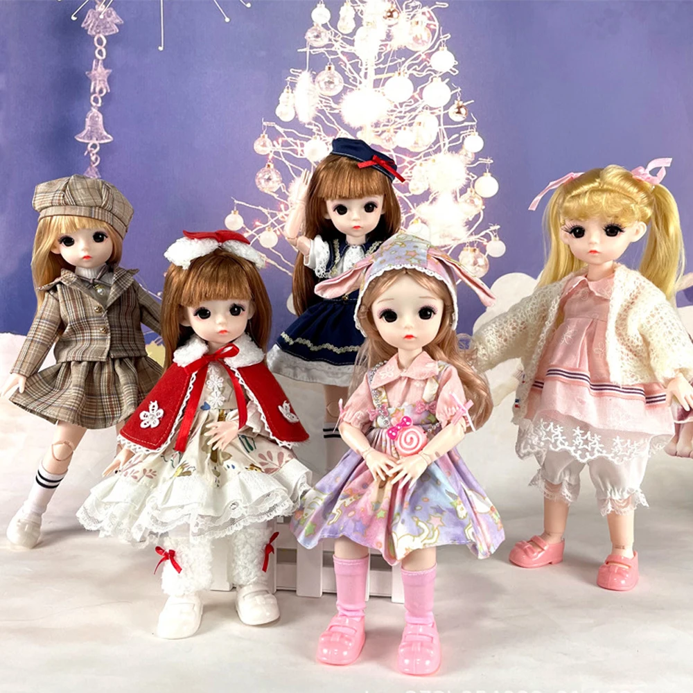 30 см кукла для девочки игрушка передвижной шарнир ребенок 3D большие глаза