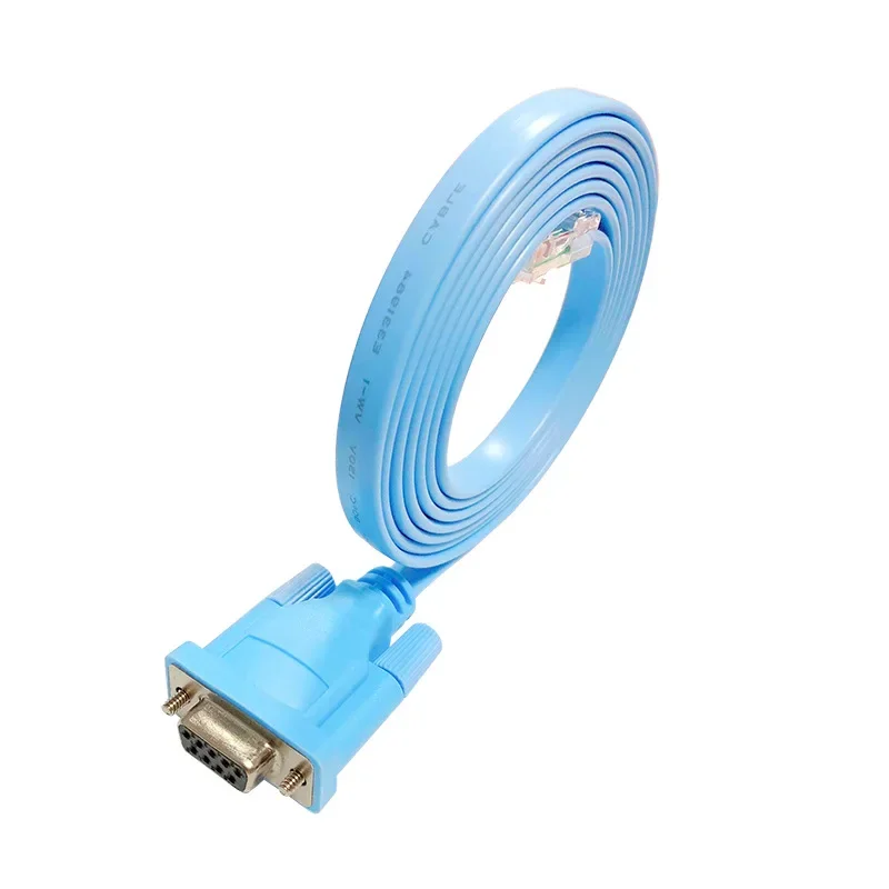 Фото Консольный кабель DB9P RJ45, 1,8 м, RJ 45, порт Ethernet к RS232 DB9, последовательные маршрутизаторы, сетевой кабель для маршрутизатора Cisco Switch, синий №1