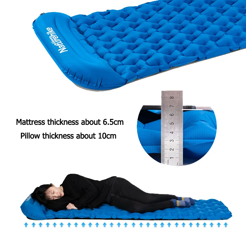 Naturehike Inflatable Mattress Ultralight Camping Mattress Outdoor Air Mattress Camping Mat Sleeping Mat Nylon Sleeping Pad