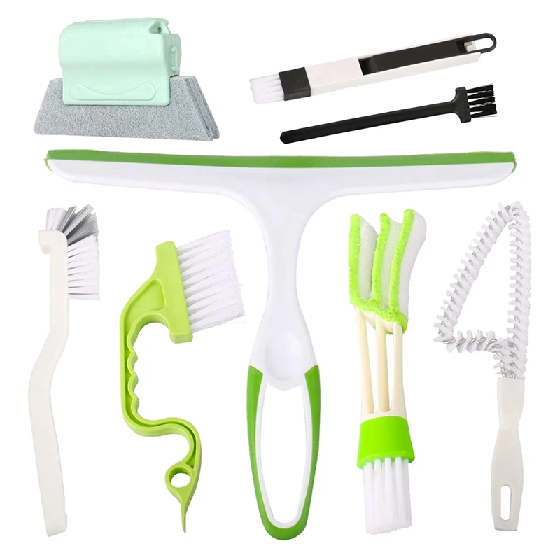 

8Pcs Magic Window Cleaning Brush Set,Hand-Held Window Groove Space Brush,Window Sliding Door Track Corner Crevice