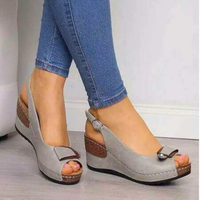 

2022 Woman Sandals Retro Wedges Summer Wedge Sandals Female Casual Sewing Women Shoes Comfortable Ladies Sandalias Plus Size
