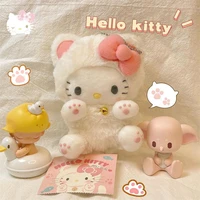 hot sale sanrio anime hello kitty 10cm plush doll premium down filled cartoon school bag pendant trinket kids toys holiday gift