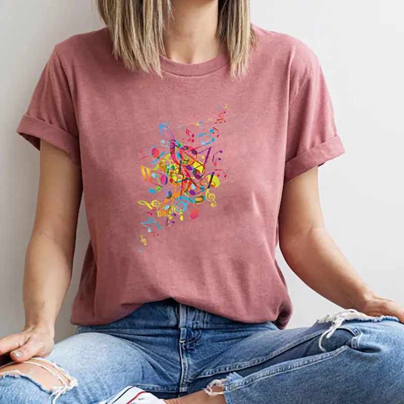 

Real Love Music T Shirt Summer 100% Cotton Loose Women Fashion Tops Street Hip Hop Harajuku Funny T-Shirt 2022 Camiseta Feminina
