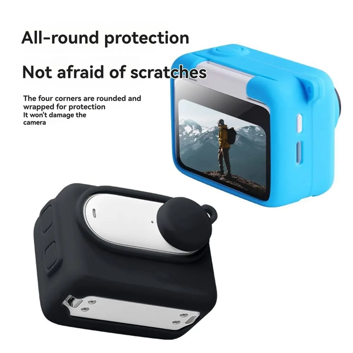 Фото Защитный чехол N05R для Insta360 GO3/GO3S, силиконовый чехол для камеры Insta360 GO3, защитный аксессуар, синий цвет №1
