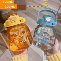 1 3l kawaii water bottles plastic large capacity space cup outdoor camping portable 1100ml student drink bottle cold kettle