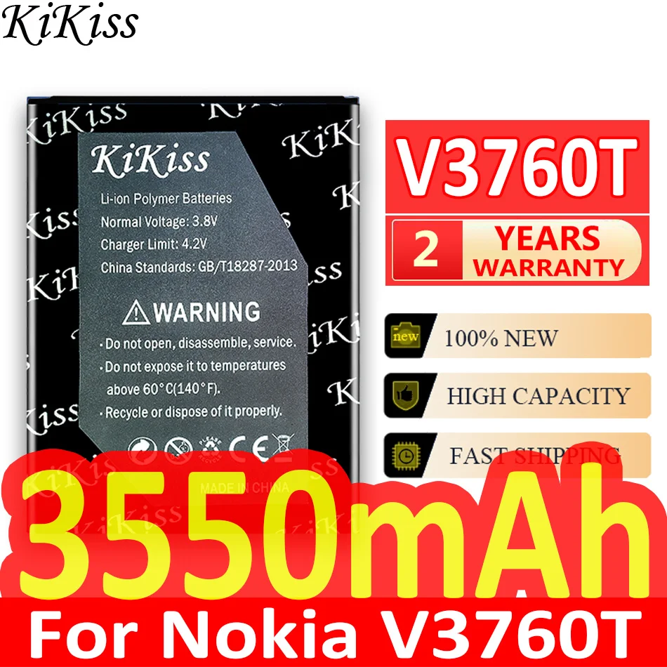 

Мощный аккумулятор KiKiss 3550 мАч для Nokia V3760T