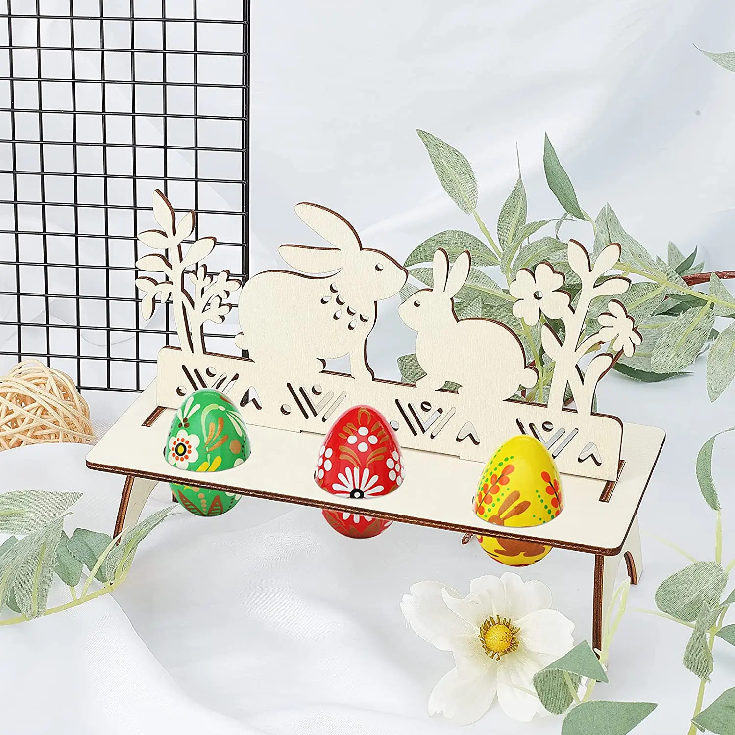 

Easter Decoration for Home Wooden Easter Egg Shelves Easter Ornament DIY Gifts Happy Easter Party Decoration