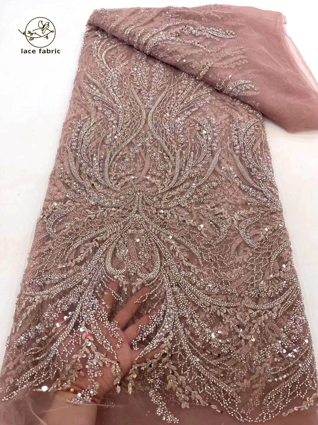 Модное плотное Африканское кружево с бусинами высококачественные нигерийские