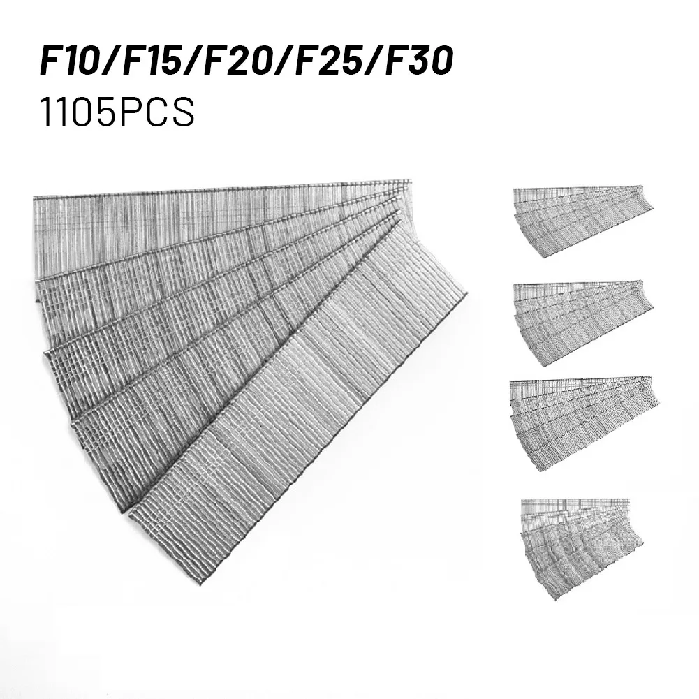

1105pcs F10-F30 Stainless Steel Silver Straight Brad Nails For Electric Nail Gun DIY Home/Gardening Woodworking
