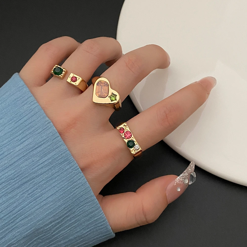 

EN 2022 New Set Hiphop Rock Punk Alloy Rings Simple Chain Finger Tail Ring for Girl Women Jewelry Party Gift Charms Accessories