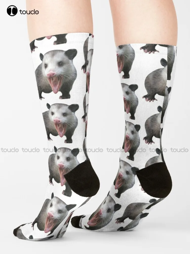 

Yelling Possum Animal Adorable Funny Screaming Happy Socks Black Socks Men Funny Art Harajuku Streetwear Colorful Cartoon Socks