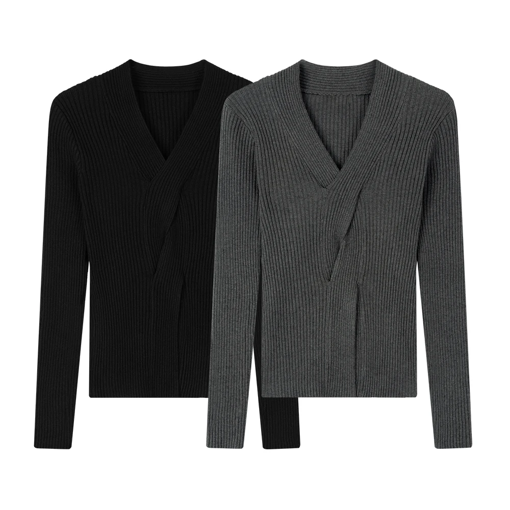 Jiagelin корейская серия Sense of Atmosphere с v-образным вырезом на талии облегающая