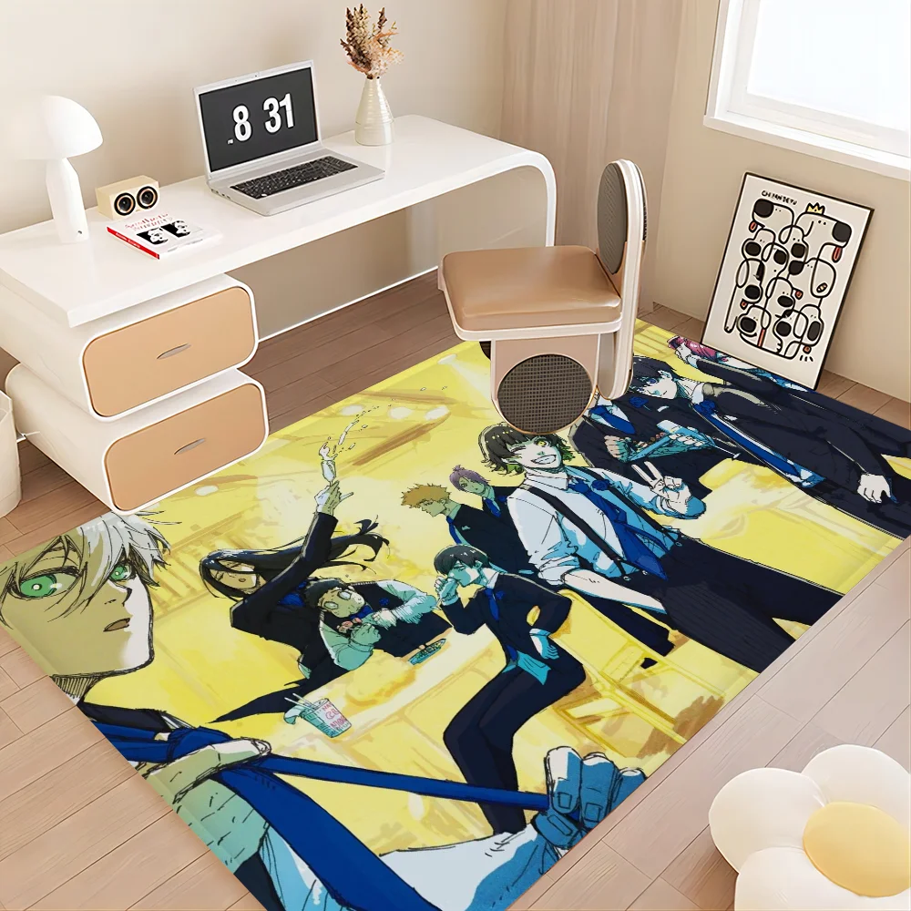 Синий напольный коврик с замком для ванной домашний Придверный в скандинавском