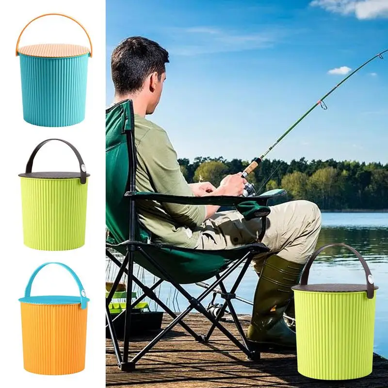 

Portable Storage Bucket With Lids Multifunctional Large Capacity Car Washing Bucket For Outdoor Fishing Camping Travel
