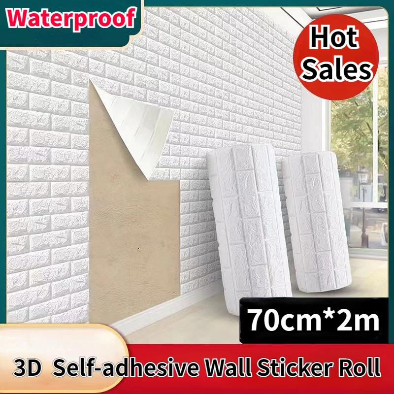 

3D новые обои из искусственных кирпичей, настенные водонепроницаемые самоклеящиеся обои для спальни, гостиной, фона для телевизора, украшен...