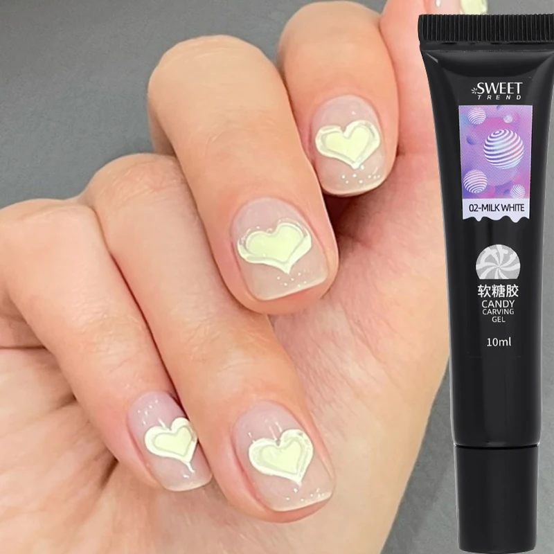 

Black White Solid Pudding Gel Nail Polish 10ml Tube Shape Korean-style Elastic Painting Gel Liner Emboss Gel Nails Decoration