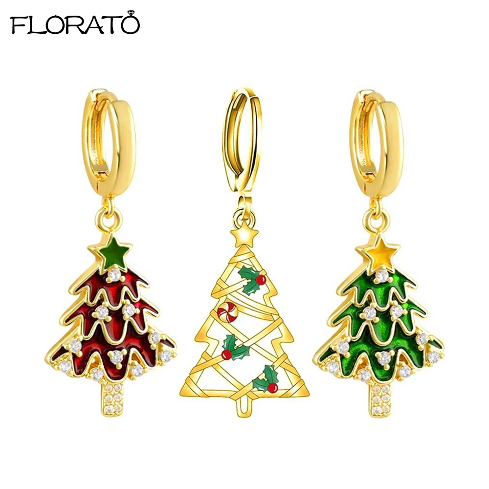 Модные красные рождественские серьги из стерлингового серебра 925 пробы с иглами