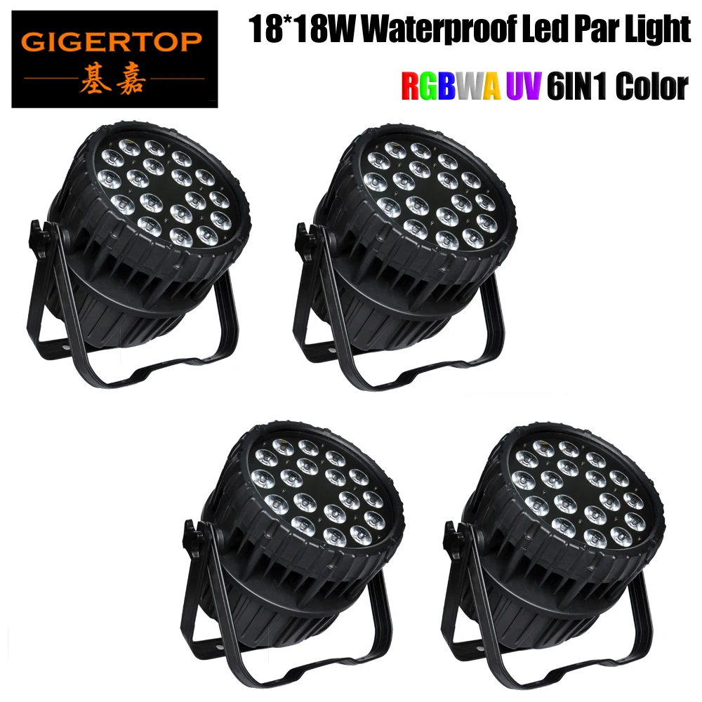 

IP65 Waterproof LED Par Light 18X18W RGBWA+UV 6In1 DMX512 Control Lyre Wash Sound Activated Professional Dj Outdoor Park TP-P115